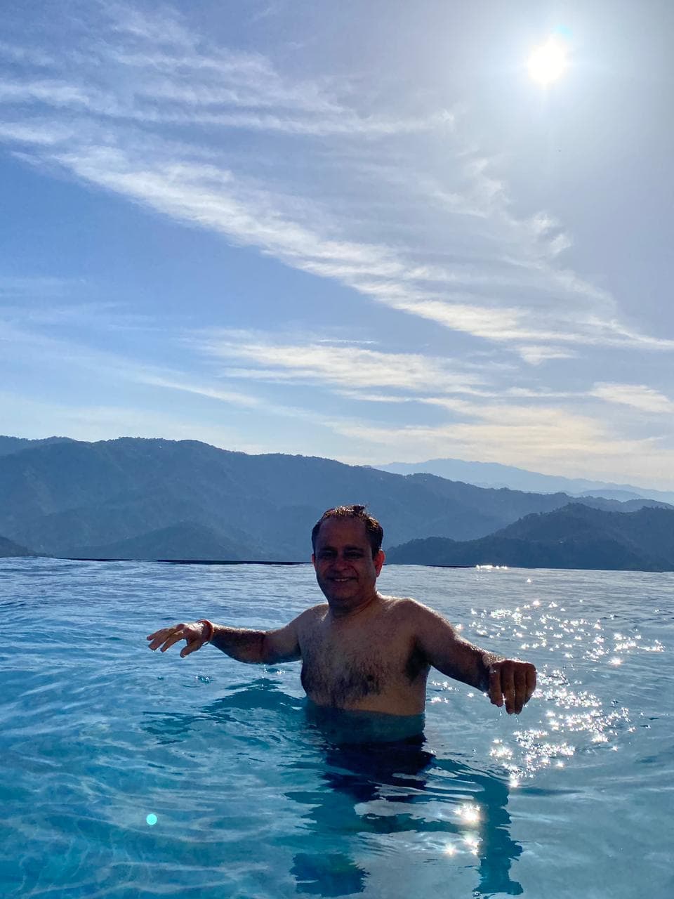 Infinity pool at Astra Resort and Caffe Kasauli 